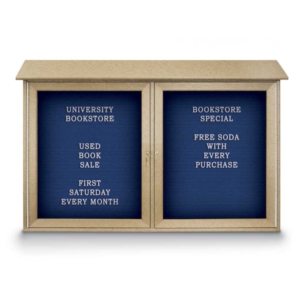 Indoor Enclosed Combo Board, 48"x36", Bronze Frame/White Porc & Rubber